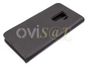 Funda negra tipo (libro/agenda) tela con soporte interno de TPU para Samsung Galaxy S9 Plus, G965F
